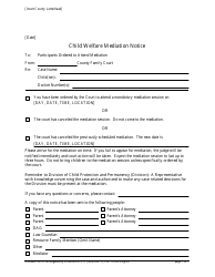 Document preview: Form 10745 Child Welfare Mediation Notice - New Jersey
