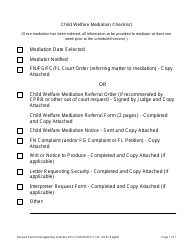 Document preview: Form 10747 Child Welfare Mediation Checklist - New Jersey