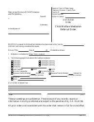 Document preview: Form CN:10748 Child Welfare Mediation Referral Order - New Jersey