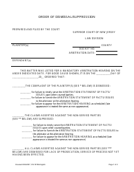 Document preview: Form 10766 Order of Dismissal/Suppression - New Jersey