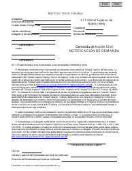 Document preview: Formulario 10792 Apendice XII-A Notificacion De Demanda - New Jersey (Spanish)