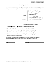 Document preview: Form 10889 Appendix XXVII-B Rule 5:4-2(H) Certification by Self-represented Litigant - New Jersey