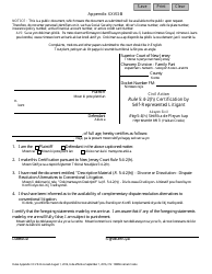 Document preview: Form 10889 Appendix XXVII-B Rule 5:4-2(H) Certification by Self-represented Litigant - New Jersey (English/Haitian Creole)
