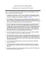 Form 10964 Surrogates&#039; Judiciary Records Request Form - New Jersey, Page 2