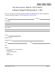 Document preview: Form CN:11005 Address Change for Billing Under R. 1:28-2 - New Jersey