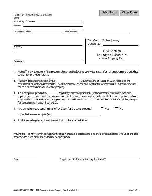 form-11003-download-fillable-pdf-or-fill-online-taxpayer-complaint
