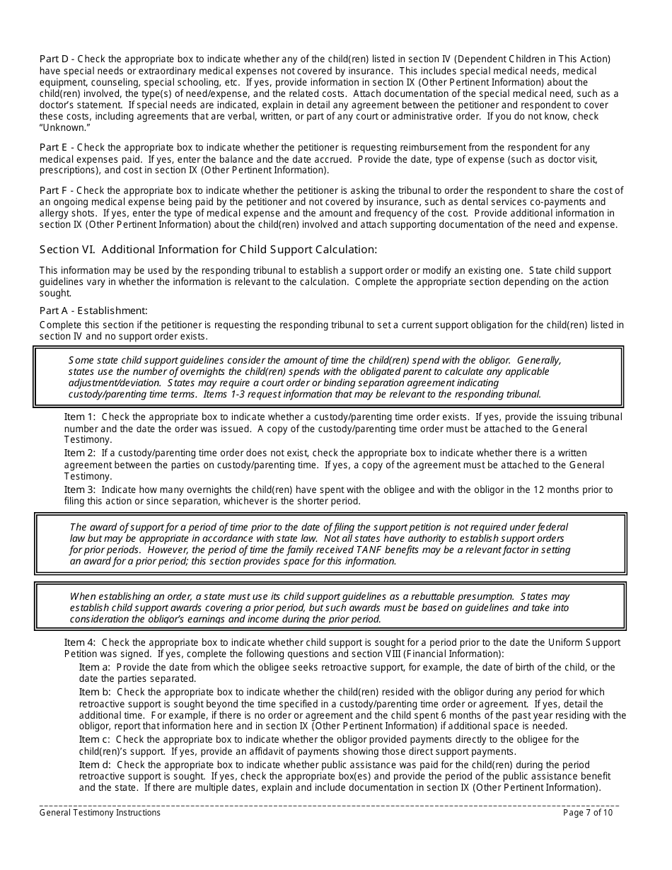 Instructions for Form 11090 General Testimony - New Jersey, Page 7
