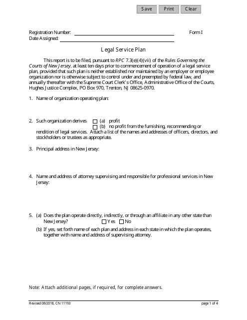 Form I (11193)  Printable Pdf