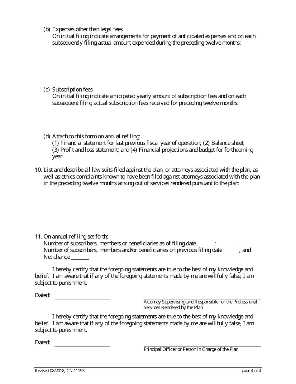 Form I (11193) Legal Service Plan - New Jersey, Page 4