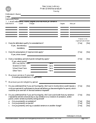 Form 11216 Pretrial Memorandum - New Jersey