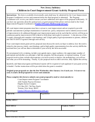 Form 11299 Children in Court Improvement Grant Activity Proposal Form - New Jersey