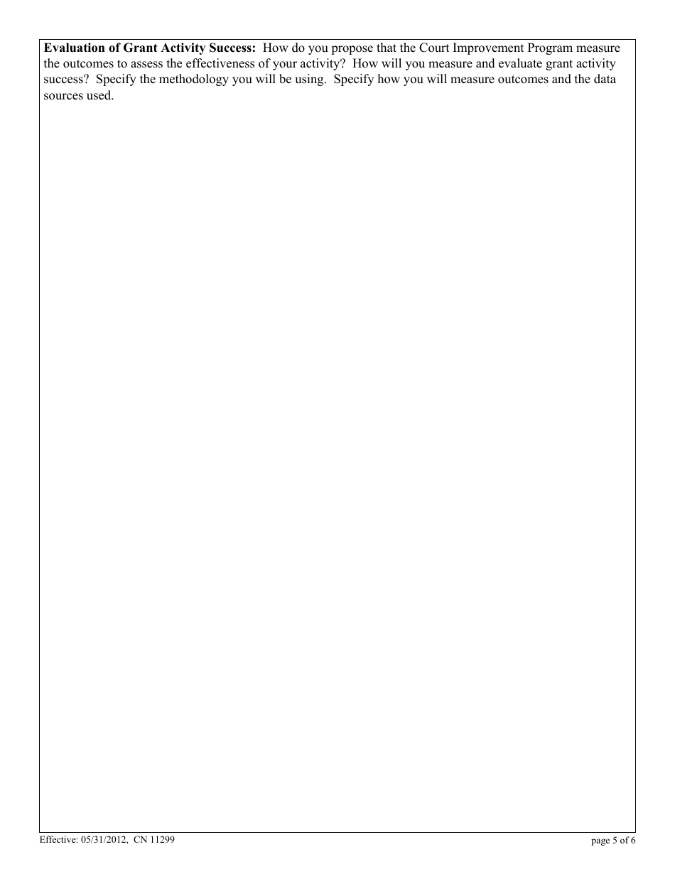 Form 11299 Children in Court Improvement Grant Activity Proposal Form - New Jersey, Page 5
