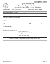 Document preview: Form 11337 Request for Copy of Drb Decision Pending With the Supreme Court of New Jersey - New Jersey