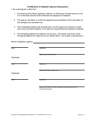 Form 11514 Adoption Agency Background Checklist and Certification - New Jersey, Page 4