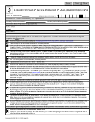 Document preview: Formulario 11655 Lista De Verificacion Para La Mediacion En Una Ejecucion Hipotecaria - New Jersey (Spanish)
