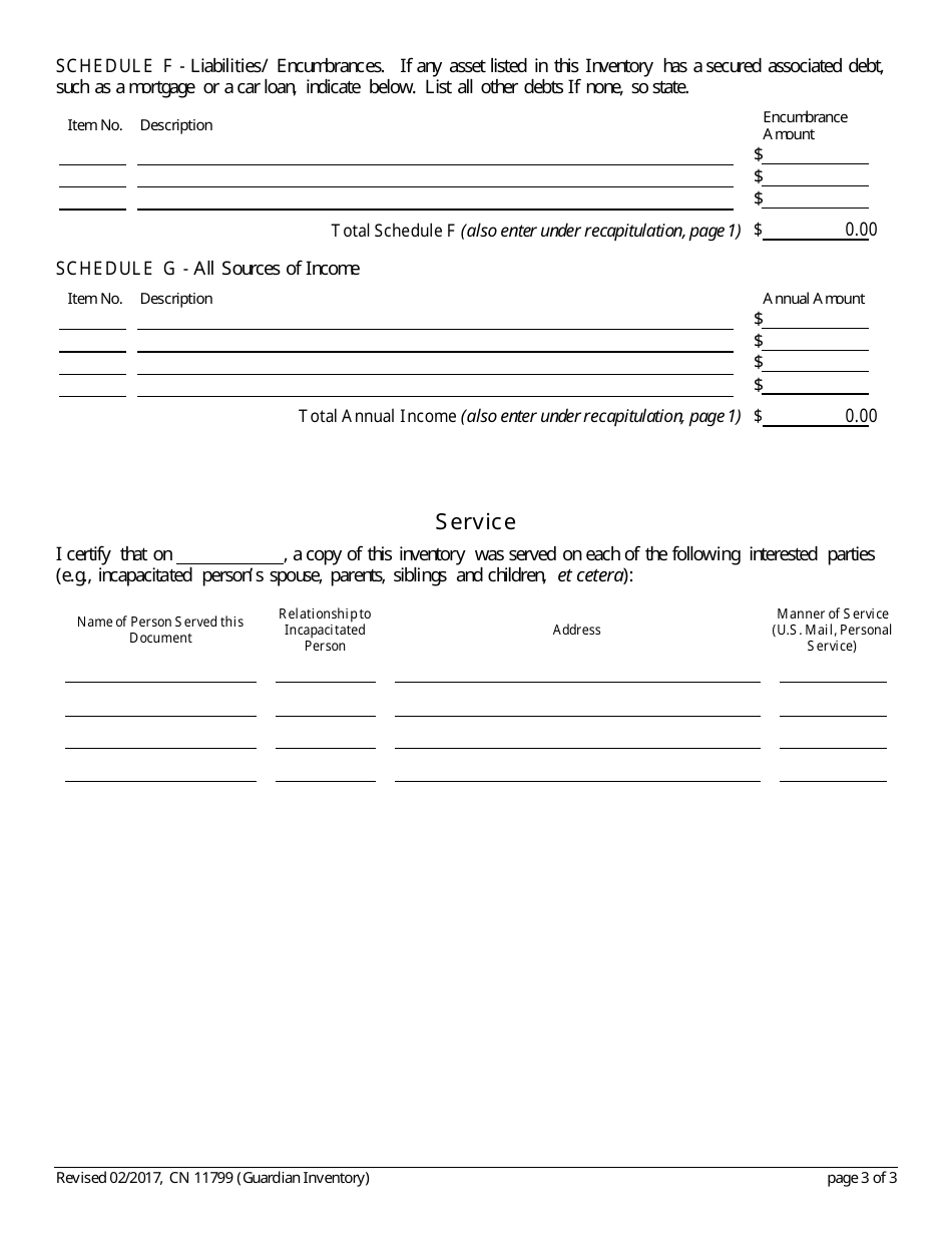 Form 11799 Guardian Inventory Form - New Jersey, Page 4