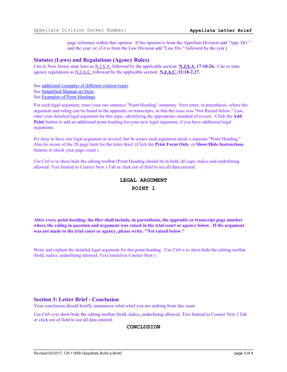Form CN:11898 Appellate Build-A-brief: Letter Brief - New Jersey, Page 14