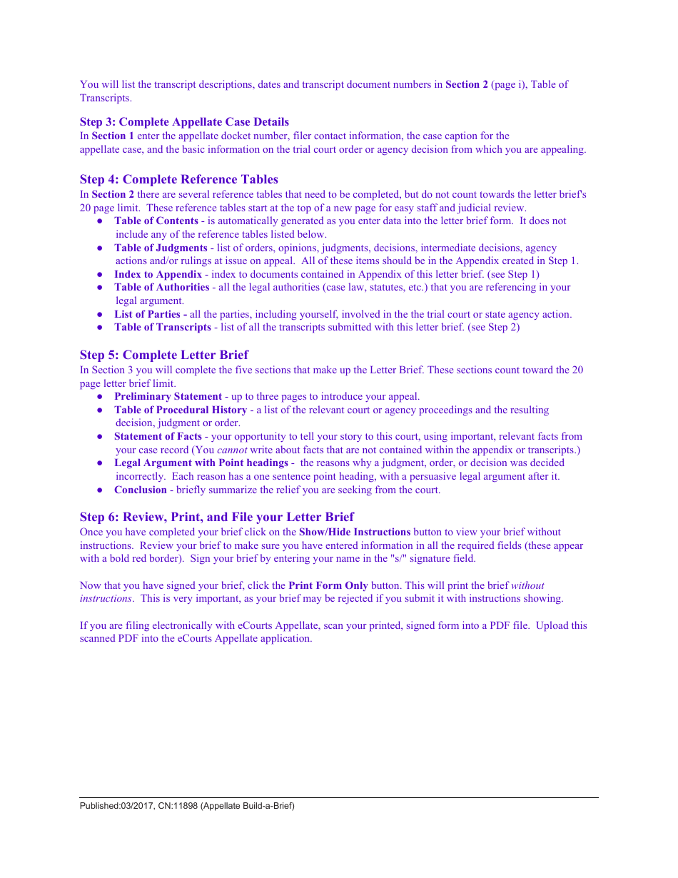 Form CN:11898 Appellate Build-A-brief: Letter Brief - New Jersey, Page 3