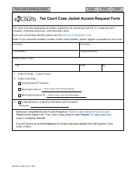 Document preview: Form 11912 Tax Court Case Jacket Access Request Form - New Jersey