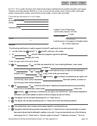 Form 11945 Appendix XI-P Certification in Support of Application for Arrest Warrant - New Jersey