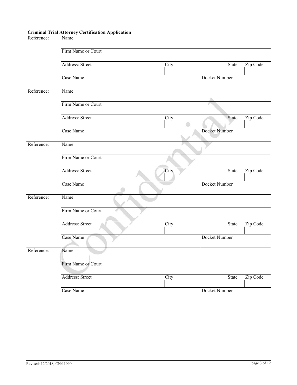 Form 11990 Criminal Trial Attorney Certification Application - New Jersey, Page 3