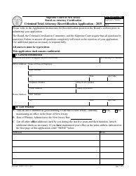 Document preview: Form CN:11996 Criminal Trial Attorney Recertification Application - New Jersey, 2019
