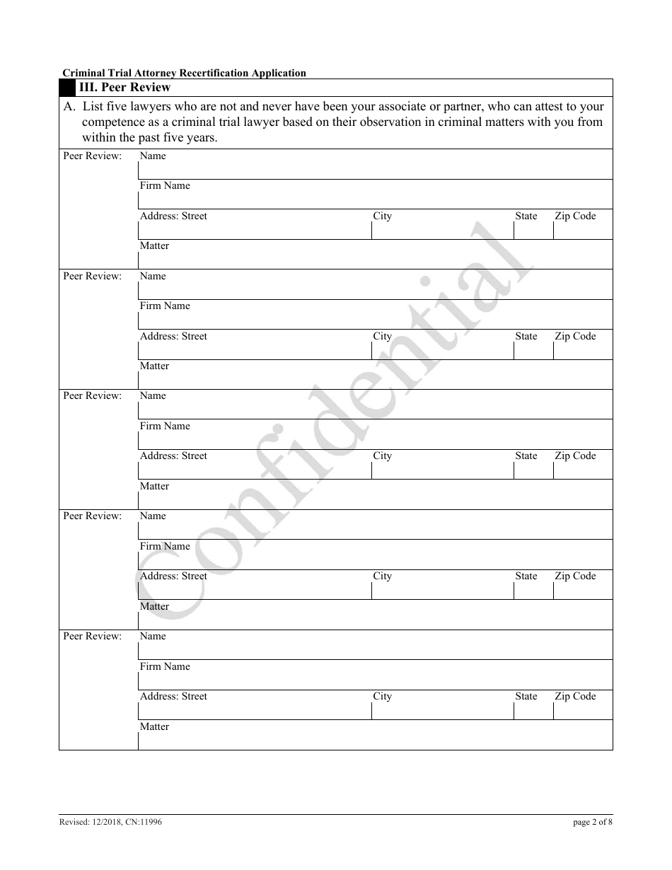 Form CN:11996 Criminal Trial Attorney Recertification Application - New Jersey, Page 2