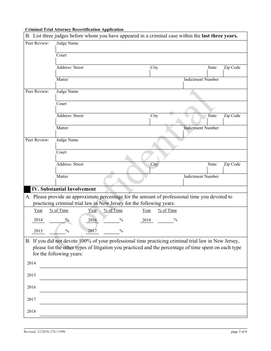 Form CN:11996 Criminal Trial Attorney Recertification Application - New Jersey, Page 3