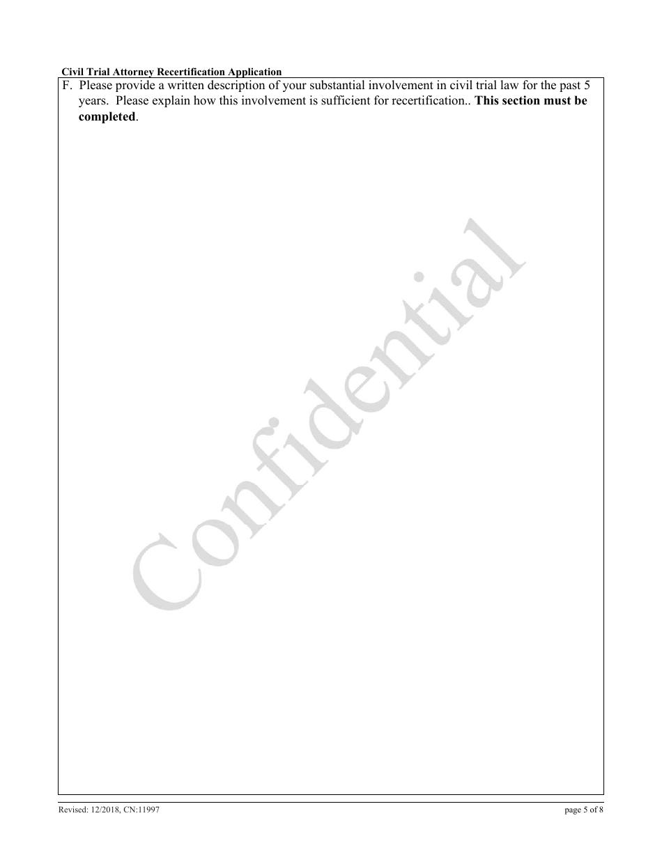 Form CN:11997 Civil Trial Attorney Recertification Application - New Jersey, Page 5