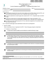 Form 12043 Pretrial Detention Appeal (Pda) - Expedited Information Form - New Jersey