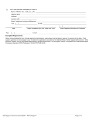 Child Support Enforcement Transmittal #1 '&quot; Initial Request Acknowledgment, Page 2