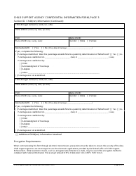 Child Support Agency Confidential Information Form, Page 3