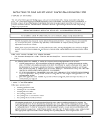 Child Support Agency Confidential Information Form, Page 4
