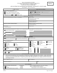 Form CB-14 Application for Certificate of Approval to Operate a Youth Camp (Single Sport Youth Camp (Ssyc)) - New Jersey