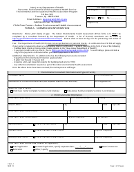 Document preview: Form CEHS-1 (A) Submission Information - New Jersey
