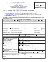 Document preview: Form CEHS-15 Child Care Center Safe Building Interior Certification Renewal Application - New Jersey