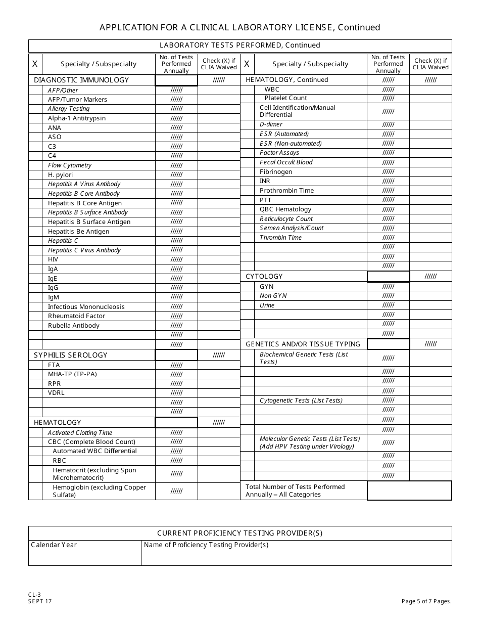 Form CL-3 Application for a Clinical Laboratory License (Clia Non-waived Tests / Onsite Testing Only) - New Jersey, Page 5