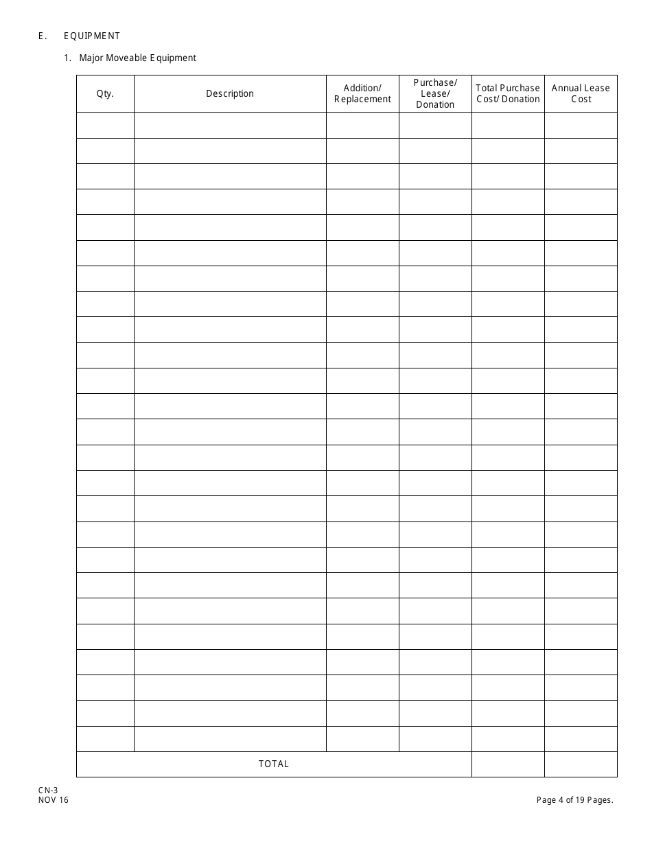 Form CN-3 Schedule A, B Application for Certificate of Need for Hospital-Related Projects - New Jersey, Page 10