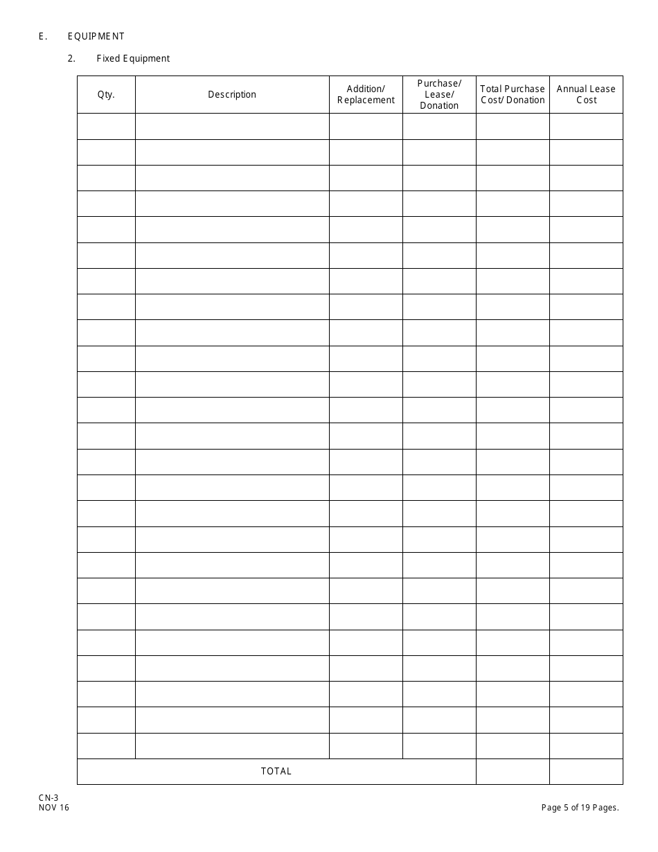 Form CN-3 Schedule A, B Application for Certificate of Need for Hospital-Related Projects - New Jersey, Page 11
