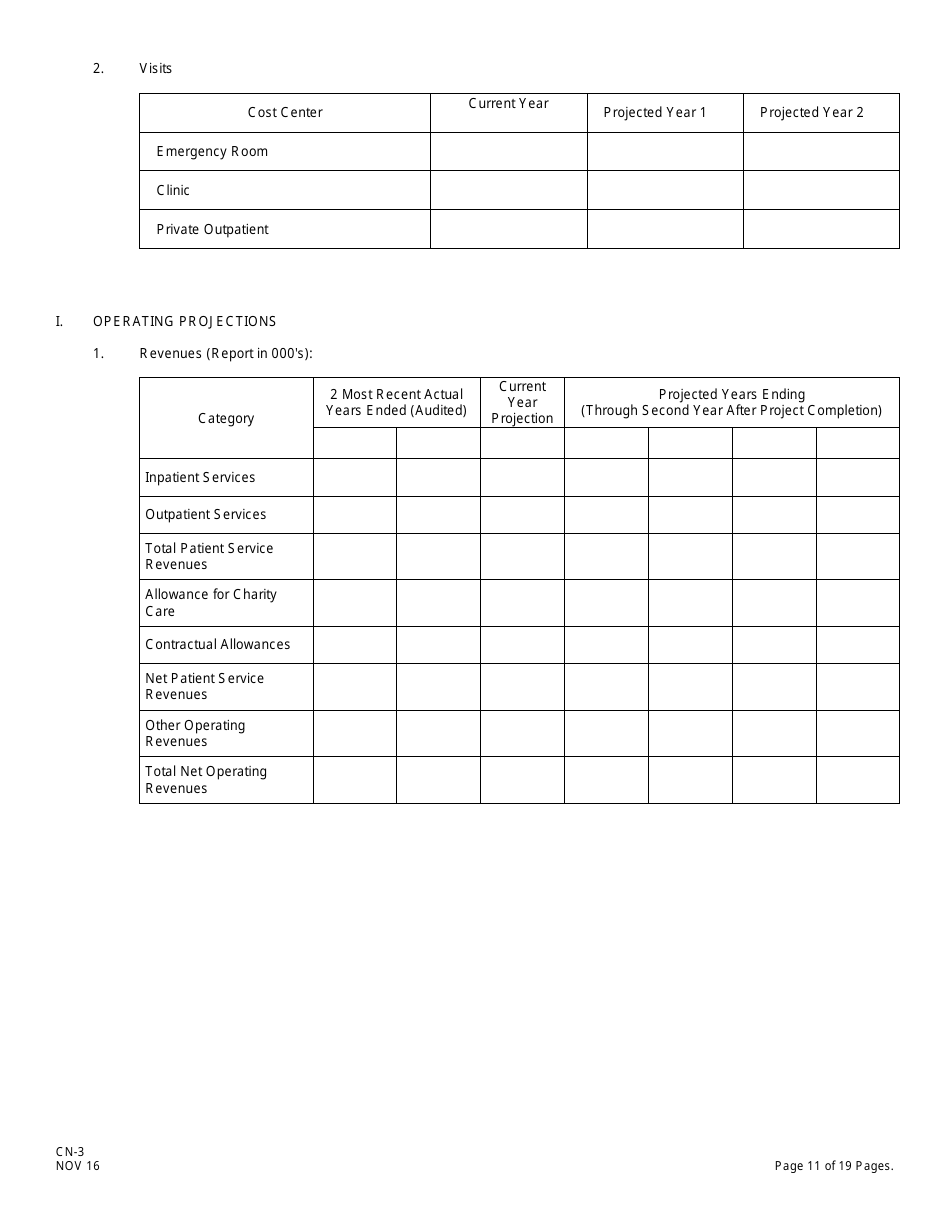 Form CN-3 Schedule A, B Application for Certificate of Need for Hospital-Related Projects - New Jersey, Page 17