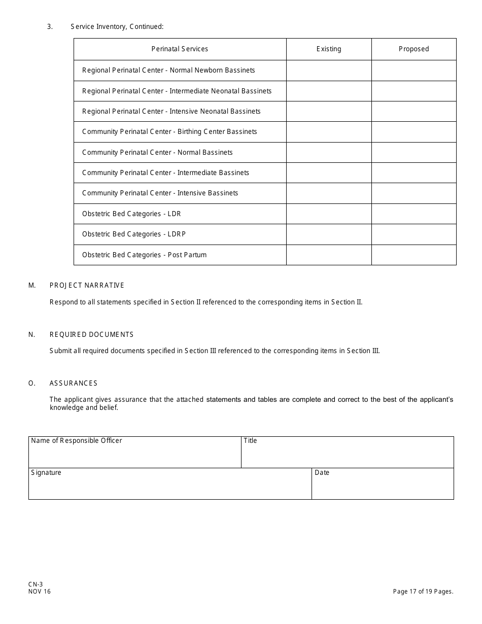 Form CN-3 Schedule A, B Application for Certificate of Need for Hospital-Related Projects - New Jersey, Page 23