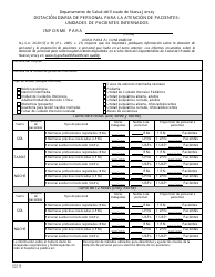 Document preview: Formulario HCQ-3A Dotacion Diaria De Personal Para La Atencion De Pacientes: Unidades De Pacientes Internados - New Jersey (Spanish)