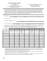 Document preview: Form IMM-28 Vaccines for Children (Vfc) Program Patient Eligibility Screening Record - New Jersey