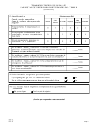 Formulario MMH-2A Tomando Control De Su Salud Encuesta Posterior Para Participantes Del Taller - Programa De Autocontrol De Enfermedades Cronicas - New Jersey (Spanish), Page 3