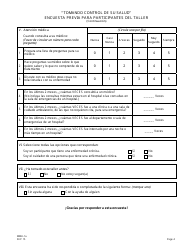 Formulario MMH-1A Tomando Control De Su Salud Encuesta Previa Para Participantes Del Taller - Programa De Autocontrol De Enfermedades Cronicas - New Jersey (Spanish), Page 4