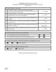 Formulario MMH-4A Tomando Control De Su Salud Encuesta Posterior Para Participantes Del Taller - Programa De Autocontrol De La Diabetes - New Jersey (Spanish), Page 4