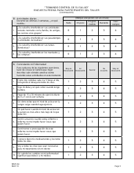 Formulario MMH-3A Tomando Control De Su Salud Encuesta Previa Para Participantes Del Taller - Programa De Autocontrol De La Diabetes - New Jersey (Spanish), Page 3