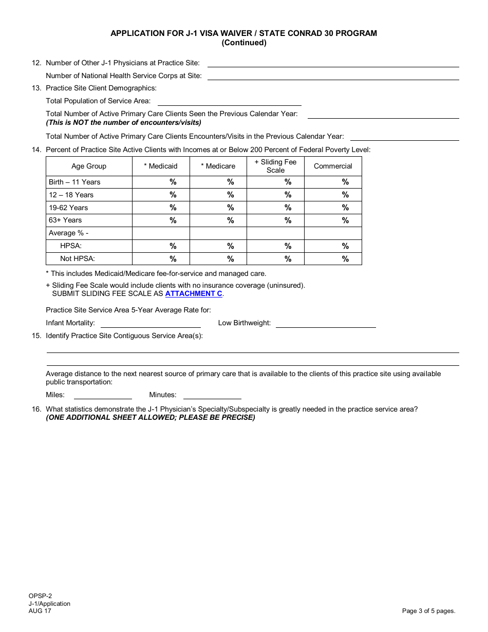Form OPSP-2 Application for J-1 Visa Waiver / State Conrad 30 Program - New Jersey, Page 3