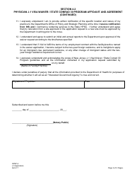Form OPSP-4 Section 4-2 Physician J-1 Visa Waiver/State Conrad 30 Program Affidavit and Agreement - New Jersey, Page 2