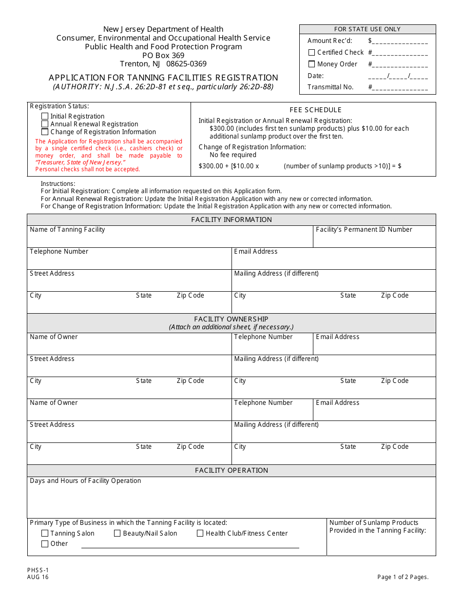 Form PHSS-1 - Fill Out, Sign Online and Download Printable PDF, New ...